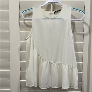 Mango White Sleeveless  Blouse Size Small